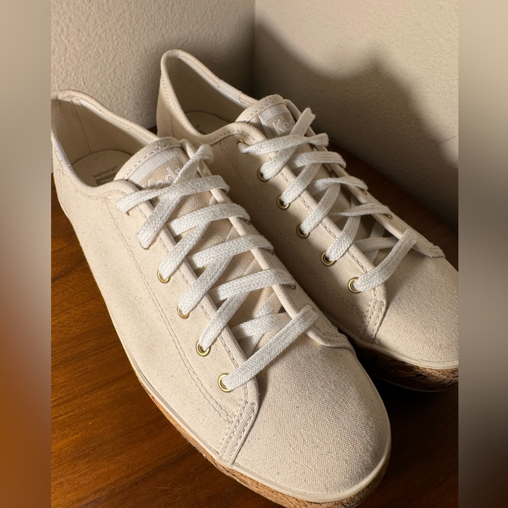 Keds Triple Kick Canvas Cork Foxing Natural Sneakers Size 7.5 - Picture 6 of 12